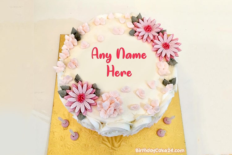 Generate Flower Birthday Cakes Images With Name Editor