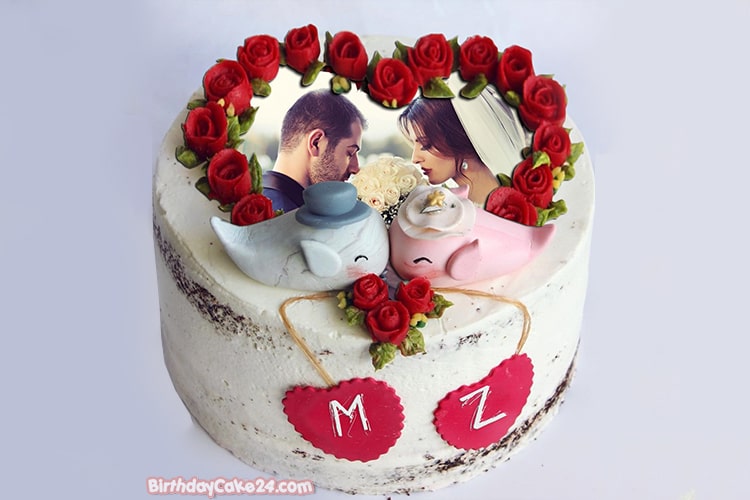 Wedding Anniversary Cake With Photos And Names Edit