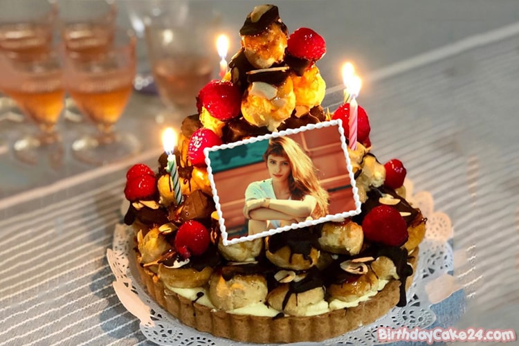 Candles Birthday Cake With Name And Photo Edit