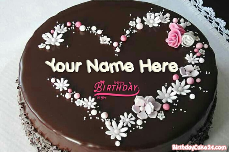 Sweetest Chocolate Birthday Cake Of Name