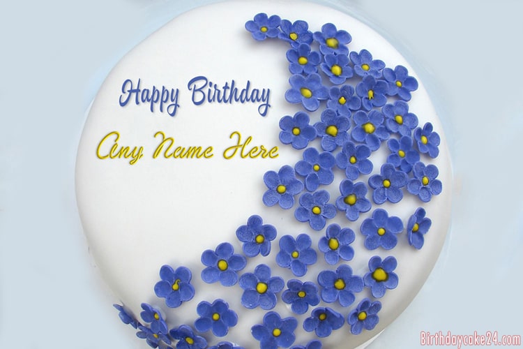 Violet Birthday Cake With Name Online Free