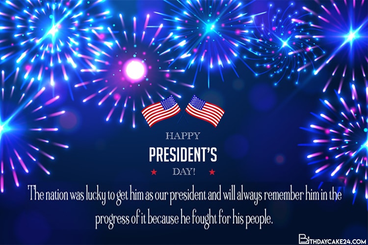 Firework Presidents' Day Greeting Cards Making Online
