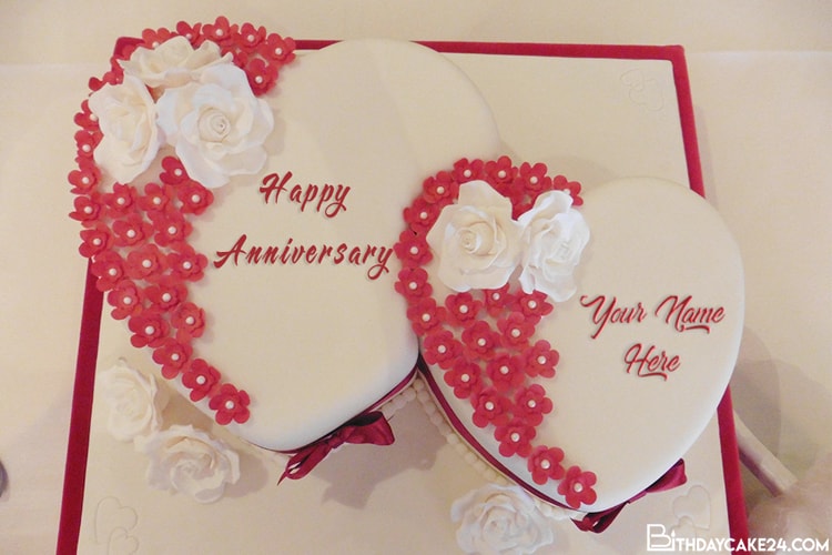 Wedding Anniversary Cakes With Name Editor