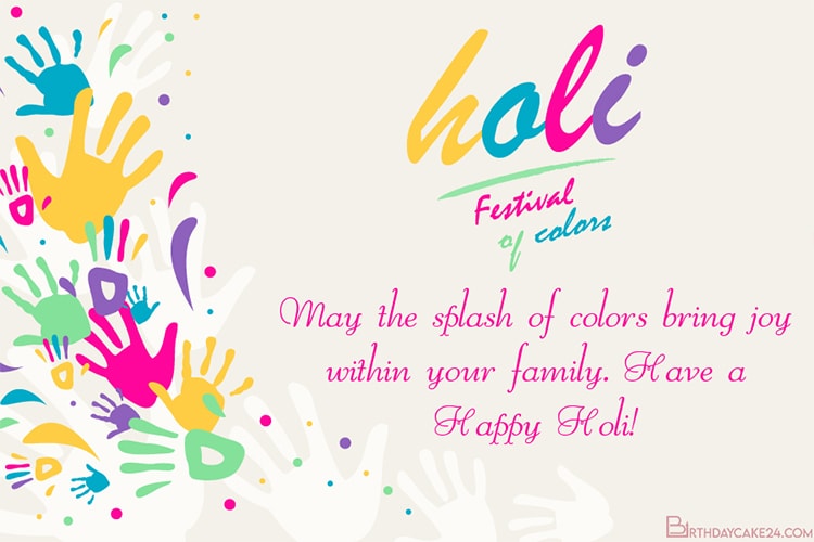 Online Holi Festival Greetings Cards Maker Free