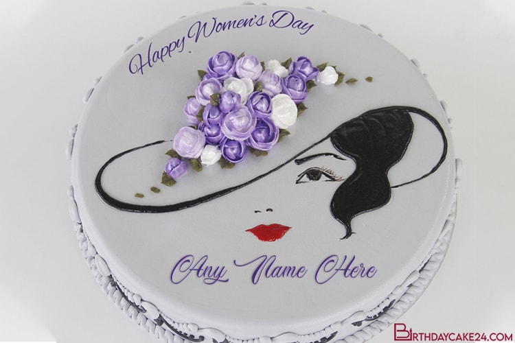 8 March Women's Day Cake with Name Generator