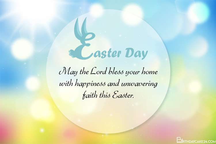 Blurred Happy Easter Day Card Maker Online