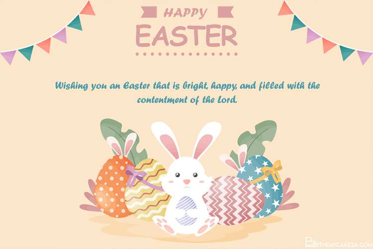 Happy Easter Day Greeting Cards With Bunny