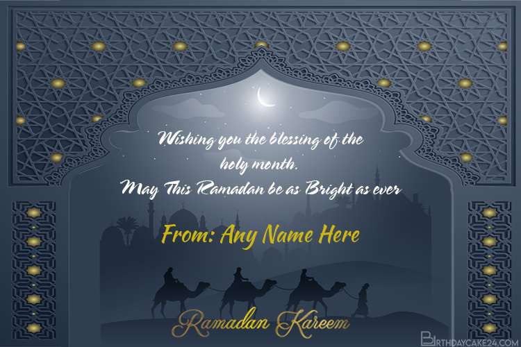 Happy Ramadan Mubarak Greeting Card With Name Edit
