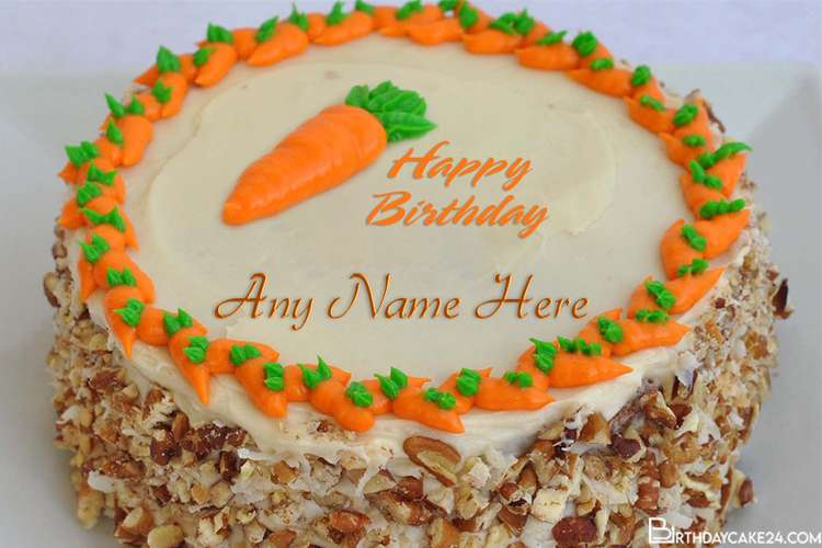 Customize Carrot Birthday Cake With Name Editing