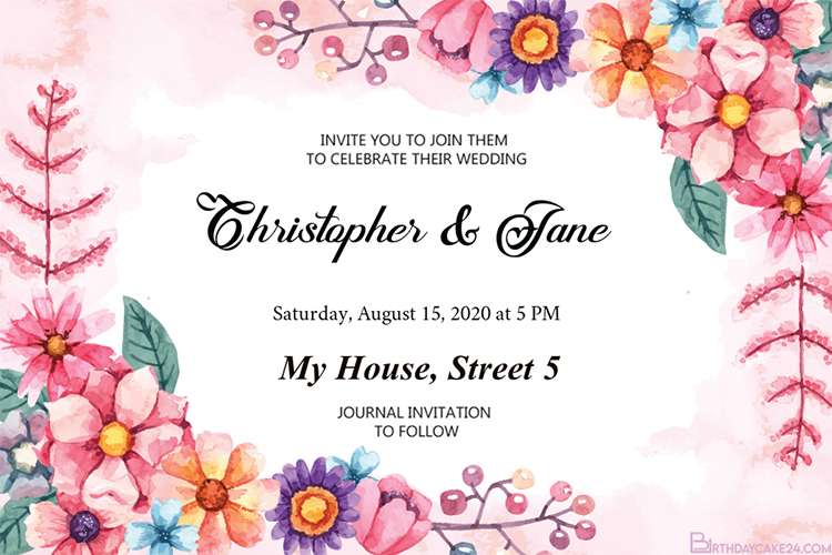 Floral Wedding Invitation Card Free Download