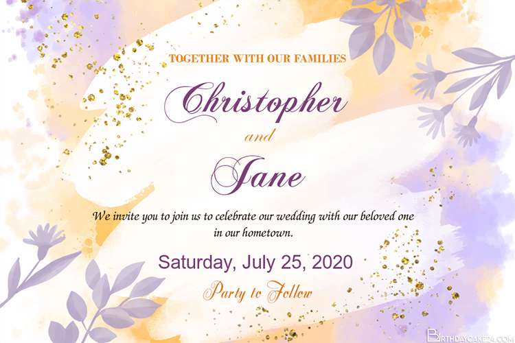 Watercolor Wedding Invitation Design Online