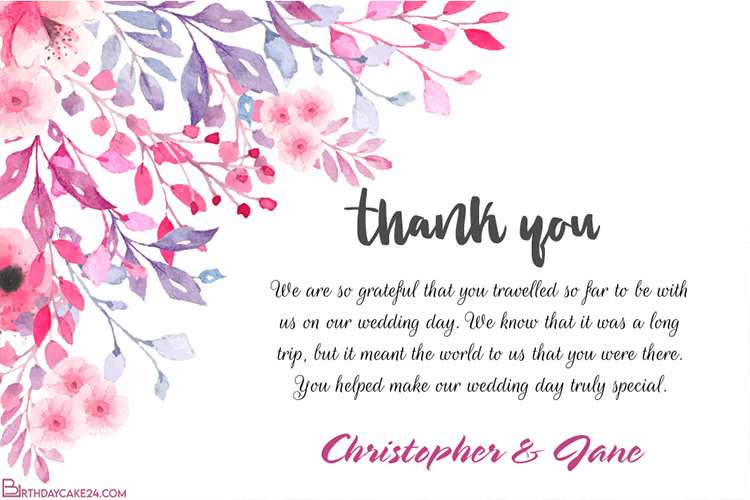 Lovely Floral Wedding Thank You Cards Images