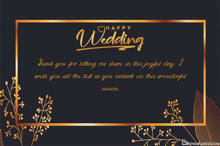Luxury Wedding Congratulations Card Download