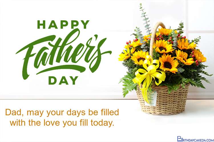 Happy Father's Day Cards With Flowers Background