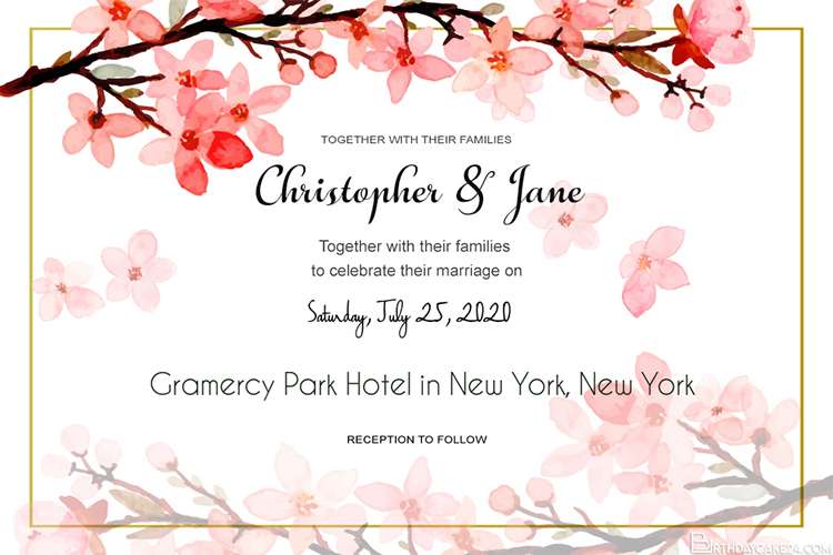 Lovely Floral Wedding Invitation Cards Online