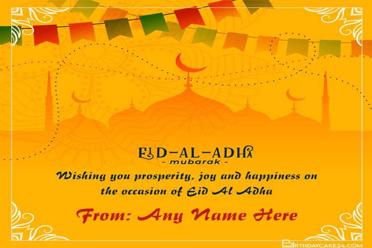 Write Your Name On Eid ul Adha Festival Background