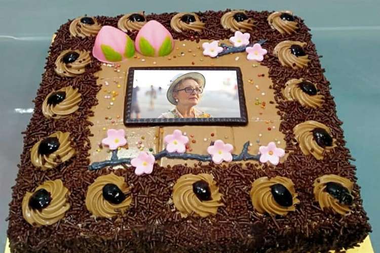 Happy Birthday Cake For Grandma And Grandpa With Photo