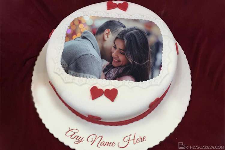 Customize Birthday Cake With Name And Photo For Your Lover
