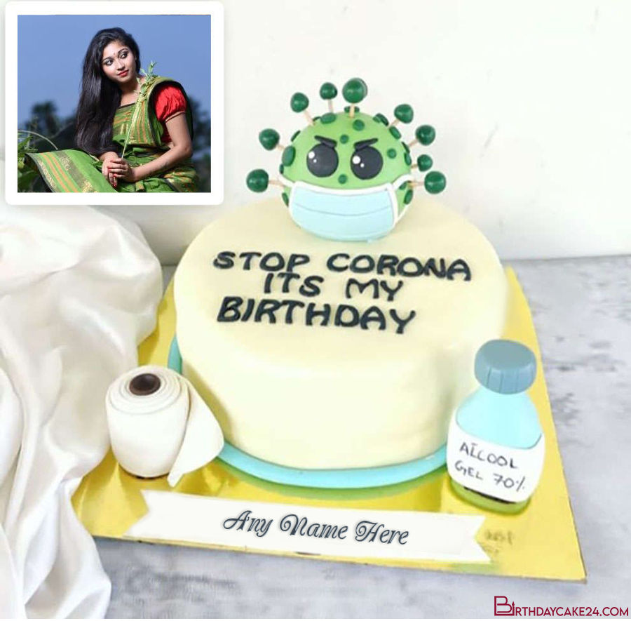 Coronavirus COVID 19 Birthday Cakes With Name And Photo