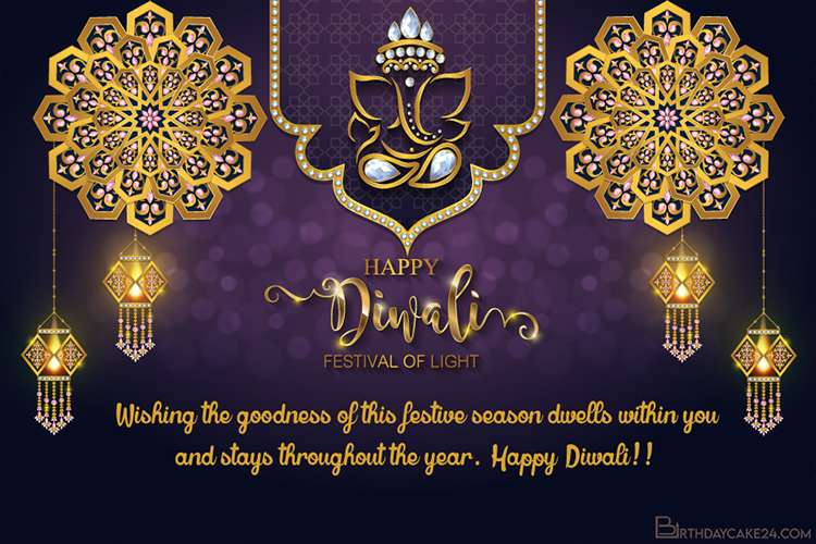 Make Online Elegant Happy Diwali Card With Greetings