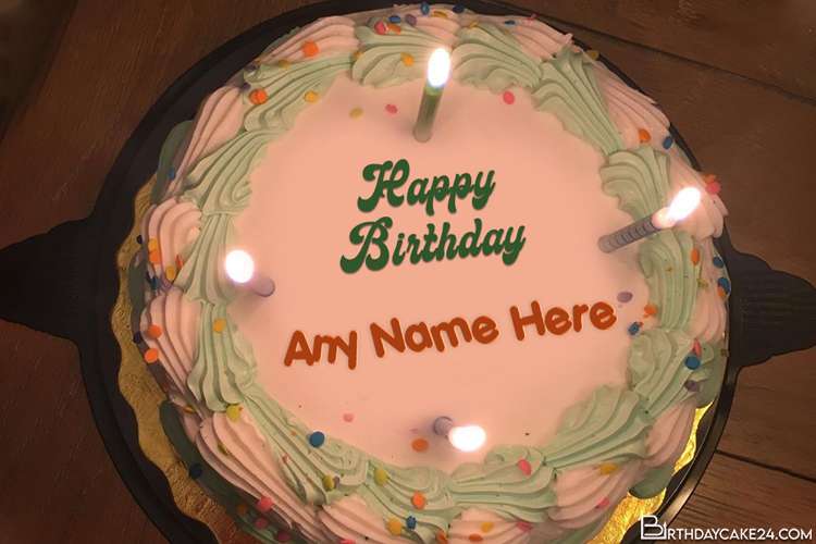 Write Name on Lovely Candles Birthday Cake Online