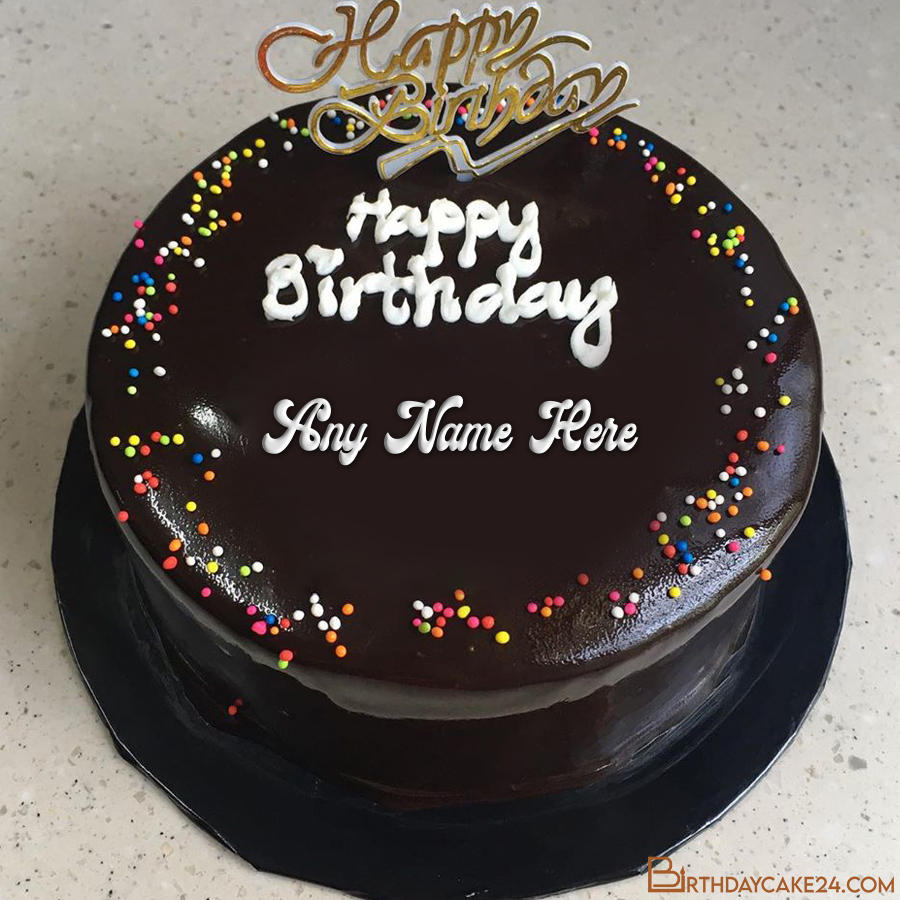 Chocolate Yummy Happy Birthday Cake With My Name - Chocolate BirthDay Cake With Name A1D28