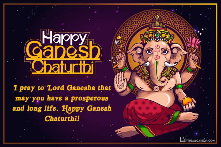 Free Ganesh Chaturthi Greetings Personalised With Your Name/Wishes