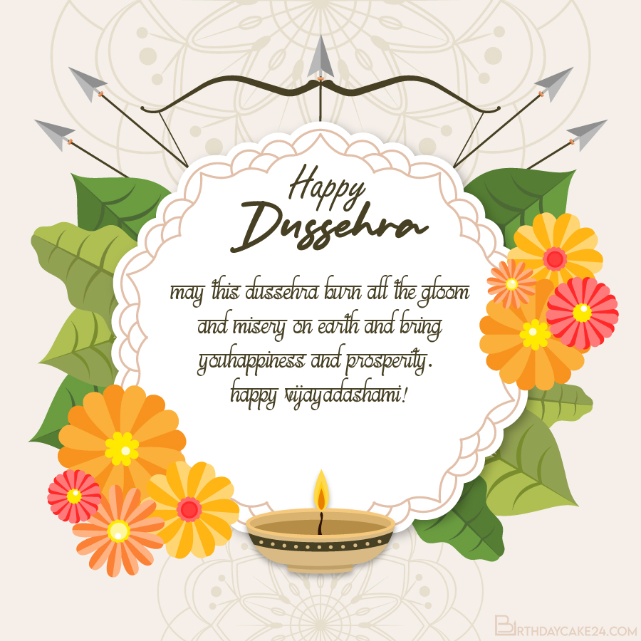 free hindu festival of dussehra greeting card