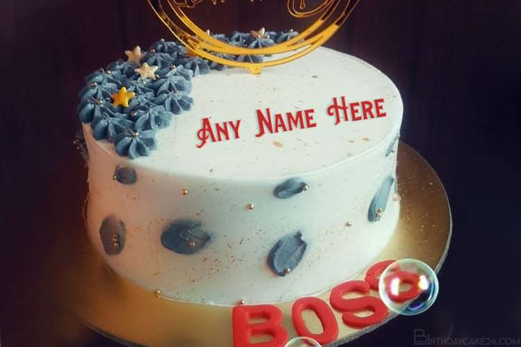 Happy Birthday Cake For Boss With Name Generator