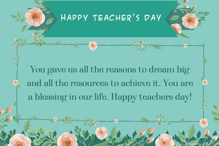 Maker Flowers Happy Teacher's Day Greeting Card Images