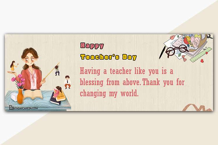 Happy Teachers Day Facebook Cover Maker