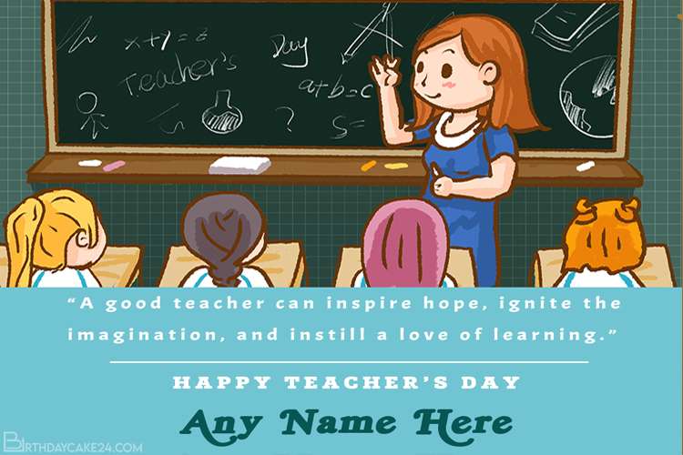 World Teachers Day Card With Name Edit