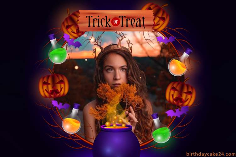 Trick or Treat Halloween Card With Photos