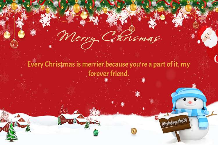 It's Snowing! Make Merry Christmas Card With Name Wishes Online