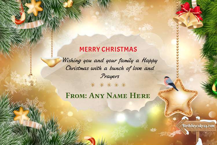 Decorate Sparkling Christmas Cards With Your Name