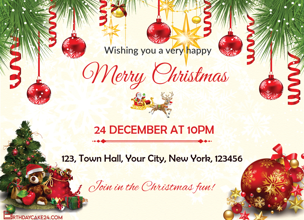 Customize Your Own Christmas Invitation Card