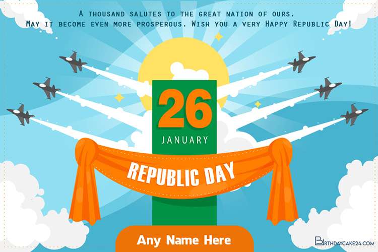 Create Your Own Republic Day Wishes Card With Name Edit