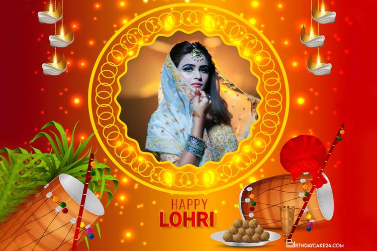 Sparkling Happy Lohri Photo Frames Online Editing