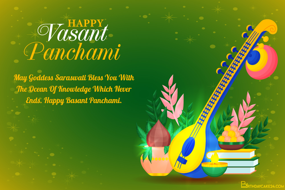 Happy Vasant Panchami Greeting Card Images Download