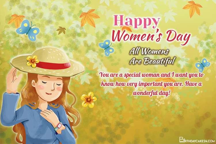Beautiful Watercolor International Women's Day Greeting Card