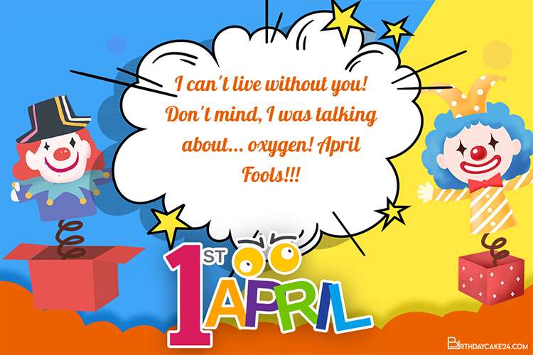 Write Wishes On April Fool's Day Cards Online