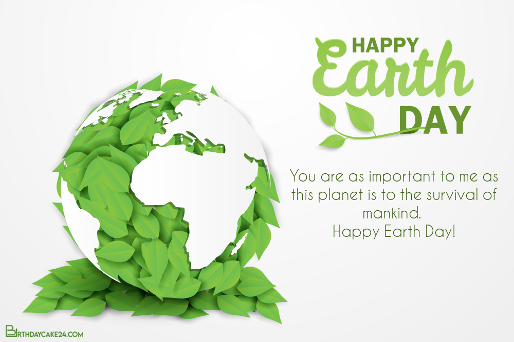 Customize Earth Day Card With Your Name Wishes