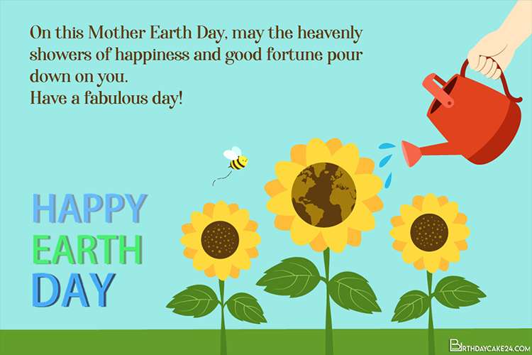 Free Download Earth Day Greeting Cards With Sunflowers