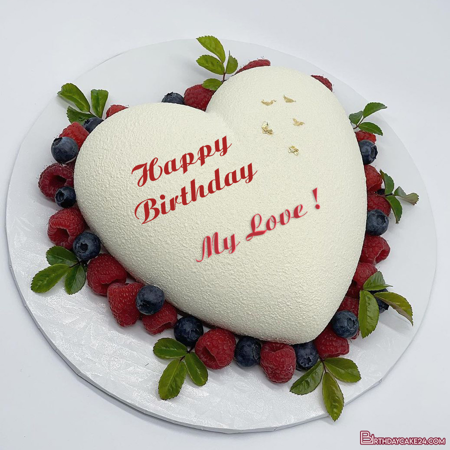 Unique Heart Shaped Birthday Cake With Name Edit