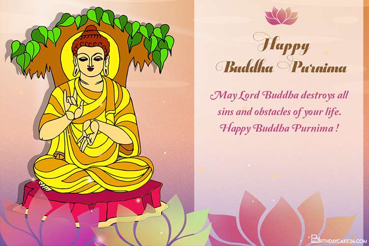 Happy Buddha Purnima Wishes Card for 2022