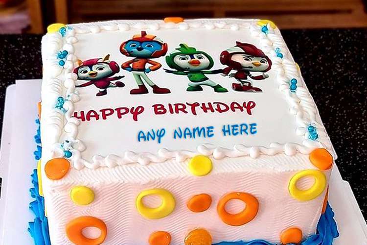 Colorful Animated Birthday Cake For Kids With Name Editor