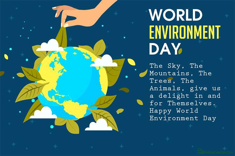 World Environment Day Card With Planet Earth
