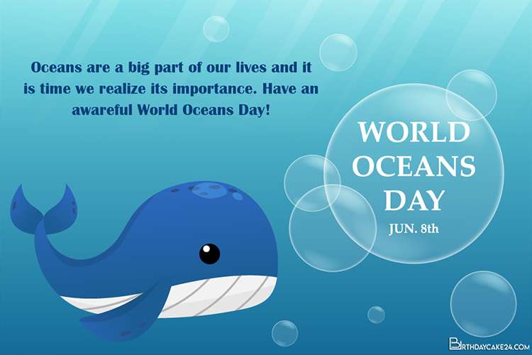 Happy World Ocean Day Personalised Cards
