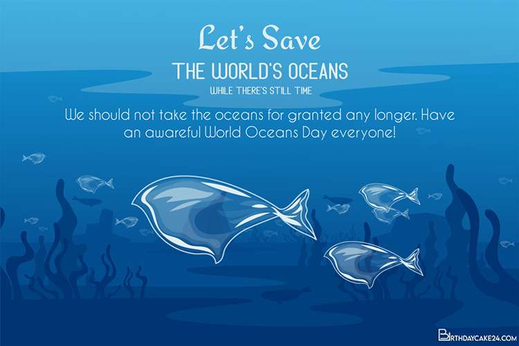 Ocean Conservation Greeting Cards Maker Online