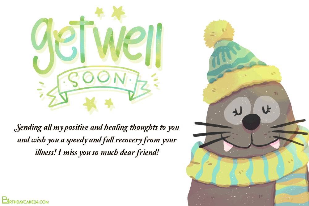 Get Well Soon Cards With Cute Animal